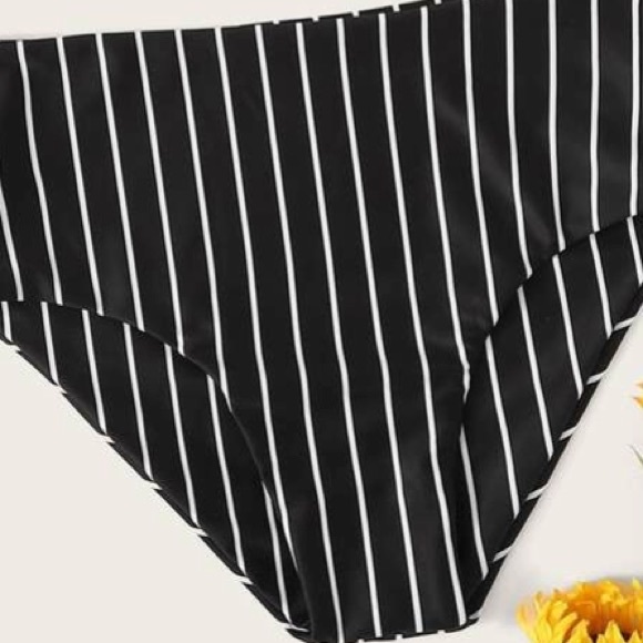 Striped High Waisted Bikini Bottoms - Picture 3 of 3